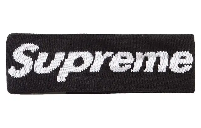 Supreme FW18 New Era Big Logo Headband Black