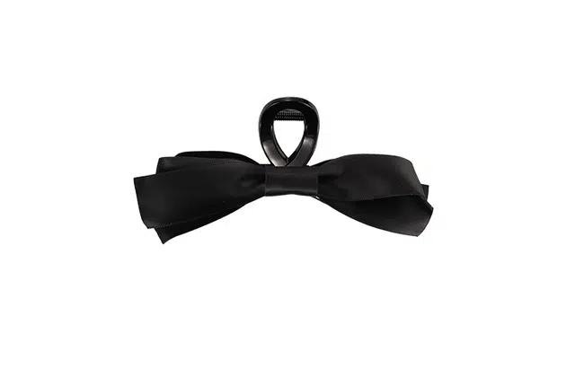 左欧 双面蝴蝶结黑色抓夹后脑勺盘发发卡日常通勤鲨鱼夹缎面 发夹 女款