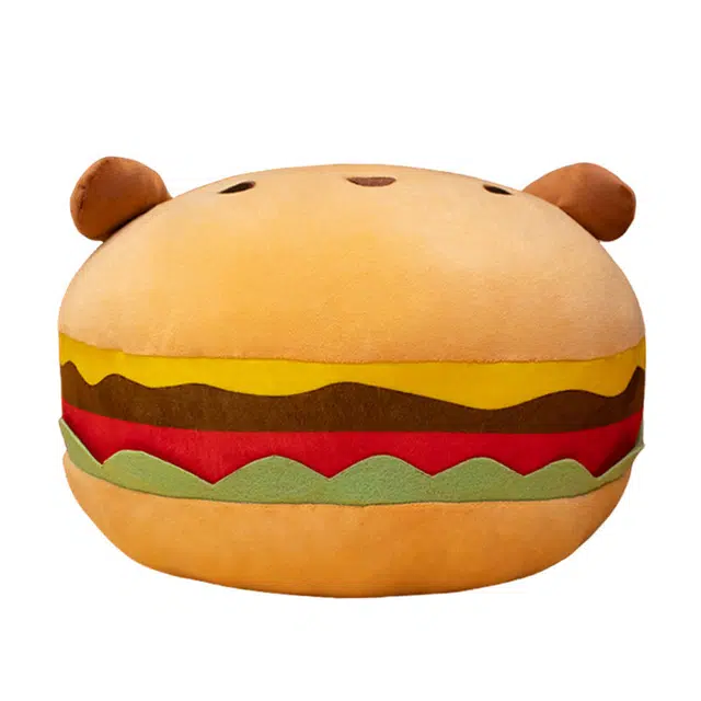 狐狸仙 可爱小狗狗汉堡包抱枕 汉堡狗腰靠 玩偶 毛绒公仔