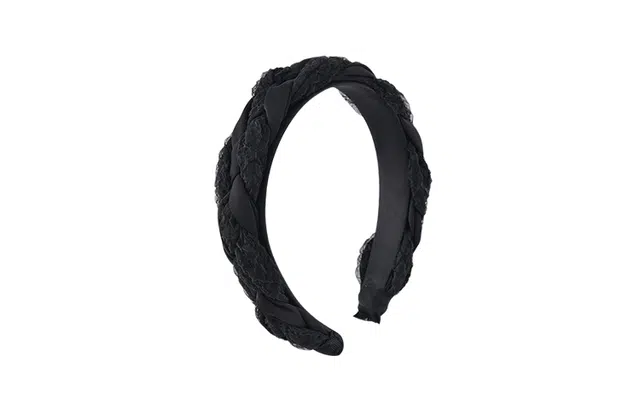 左欧 麻花辫 黑色咖色宽边高颅顶高级感欧根纱显脸小防滑压发 发箍 女款