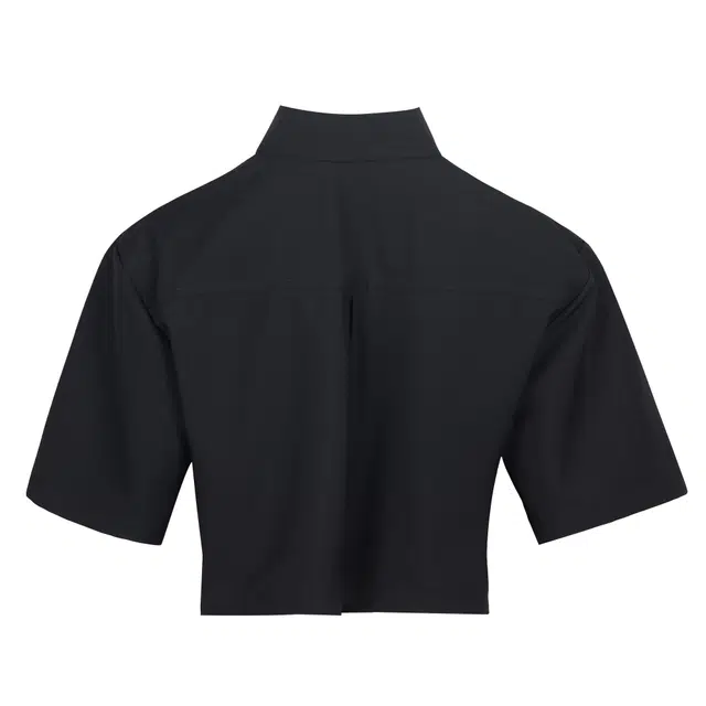 佐贝卡 纯色短款宽松休闲短袖衬衫 女款