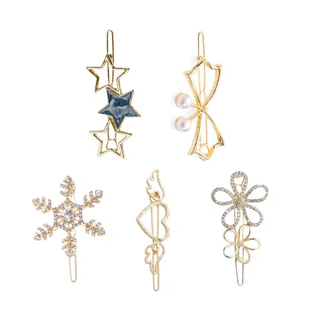 妖娆猫 一周星期发夹套装礼盒高级感生日礼品女生刘海夹子后脑勺发卡头饰侧边一字夹五件套 发饰 女款