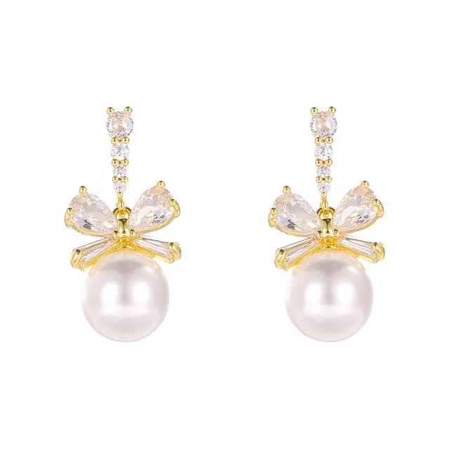 韵系 蝴蝶结轻奢高级感 锆石 耳环 女款