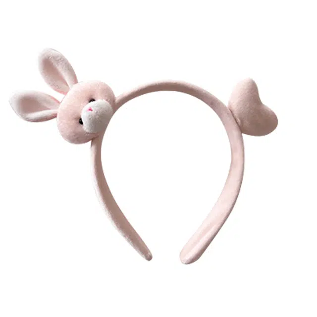 左欧 洗脸专用防滑压通毛绒绒小兔子发卡兔耳朵 头箍 女款