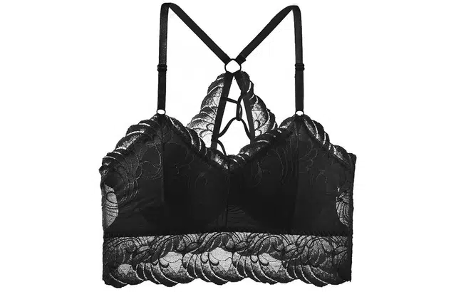 二三二三 简约舒适植物花卉文胸 女款 黑色