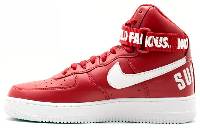 Supreme x Nike Air Force 1 World Famous Red