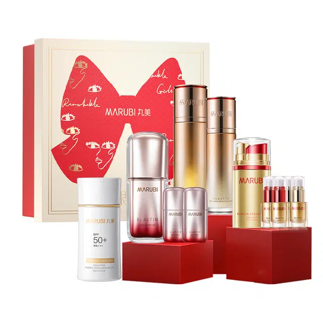 丸美 弹力蛋白礼盒 淡纹舒缓维稳 提亮紧致保湿 滋润补水防晒 紧致毛孔 淡化细纹 质地轻薄易吸收不粘腻