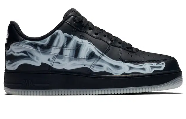 Nike Air Force 1 Skeleton 'Black on Black'