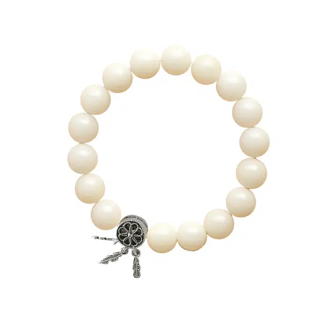 琉堇 中式创意神圣捕梦网 国风本命年招桃花文玩念珠 复古系列手持盘玩佛珠 国潮蝴蝶绕指柔 白玉菩提 手串 男女同款情侣款