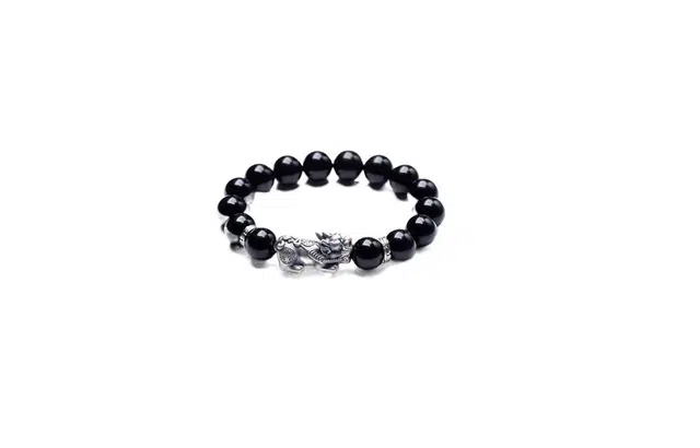 克拉日记 貔貅单圈佛珠吞金兽招财转运珠 黑曜石 手串 男女同款情侣款