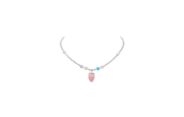 克拉日记 甜美草莓吊坠 精致轻奢小众设计高级感锁骨链 琉璃 项链 女款 礼盒装