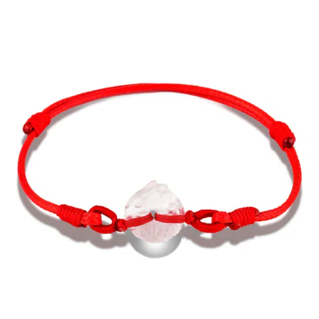 谧月珠宝 新中式国风龙年生肖年本命年龙形平安扣 水晶 手链 男女同款情侣款