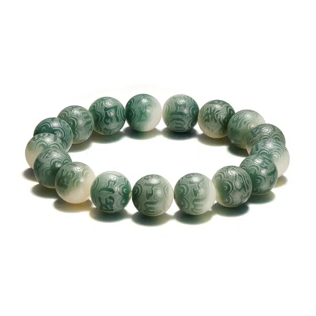 百慕眸 六字真言 国风国潮新中式雕刻 绕指柔佛珠念珠转运珠 菩提根 手串 男女同款情侣款