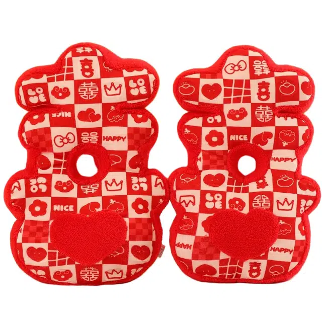 狐狸仙 结婚喜字抱枕一对 玩偶 毛绒公仔