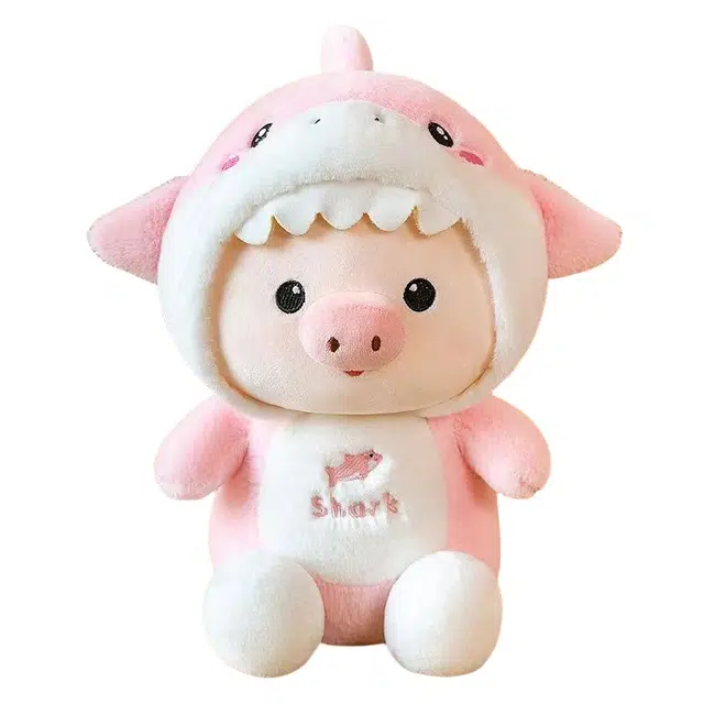 狐狸仙 呆萌鲨鱼变身小猪 一对布娃娃 玩偶 毛绒公仔