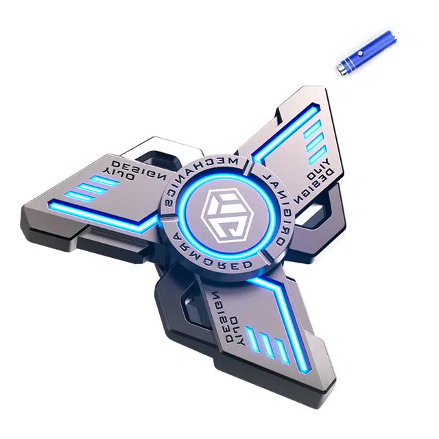 一点潮玩 发光指尖陀螺 夜光手指无限全金属 多功能 减压耍酷 玩具