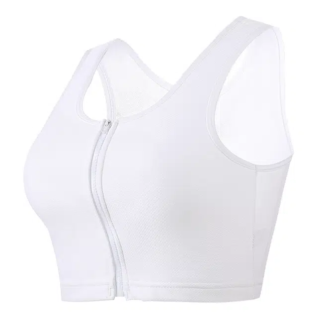 浪莎 前拉链内衣薄款透气防震跑步大胸显小背心健身束胸衣文胸 女款