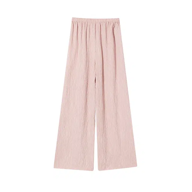 区区欧阳 纯色高腰宽松阔腿休闲裤 女款