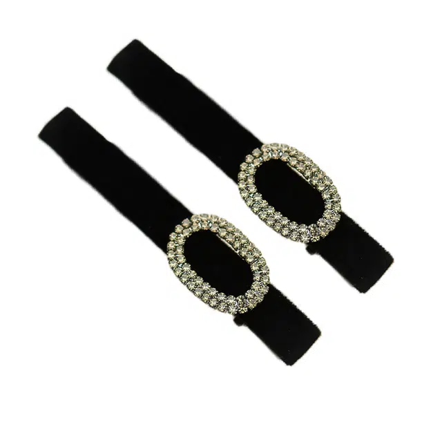 左欧 边夹一字夹简约气质丝绒发卡大号侧边镶钻刘海夹复古夹子头饰 发夹 女款