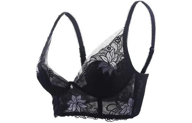 二三二三 植物花卉薄款网纱聚拢收副乳防下垂文胸 女款