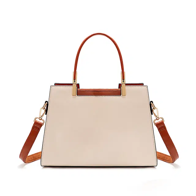 维尼奥 新中式大气国风百合花刺绣小众大容量优雅妈妈包 合成革 手提包单肩斜挎包 中号 女款 米白色