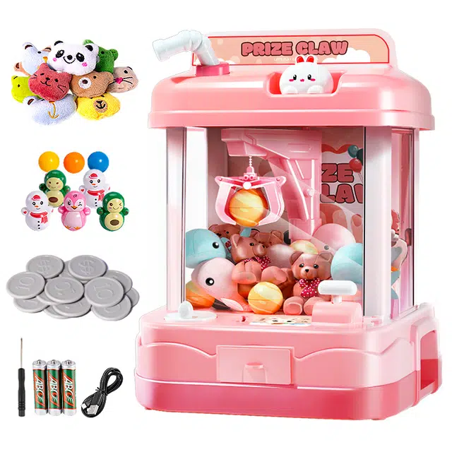 贝杰斯 小熊兔子抓夹娃娃机小型家用 智能玩具 儿童扭蛋机 大号玩具