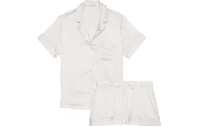 Victoria's Secret Satin Short Pajama Set Coconut White