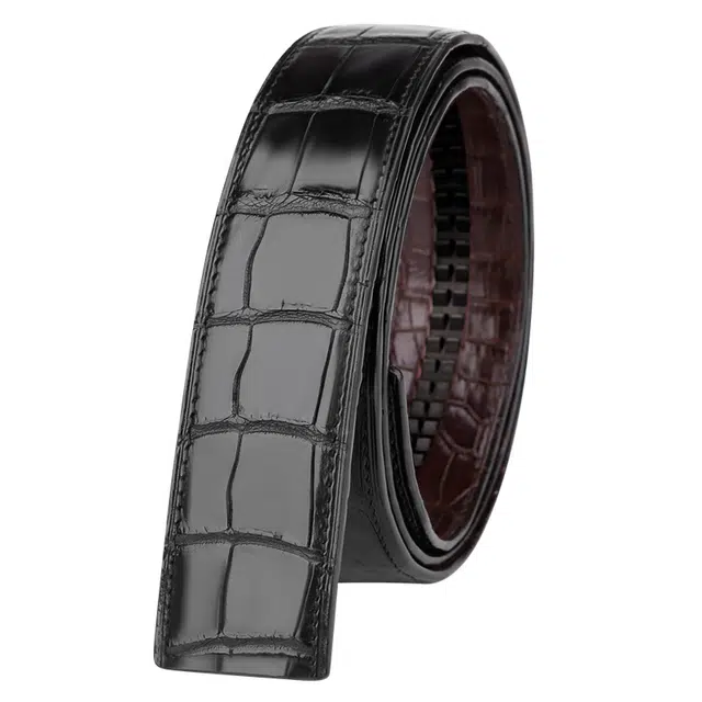 杰伦欧斯【双面鳄鱼肚皮】自动扣皮带无扣头带身皮带带身男裤腰带