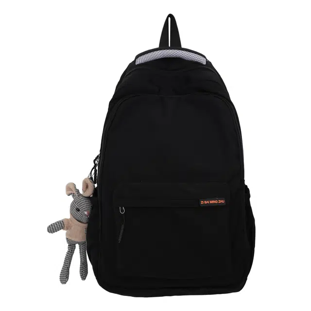 帕克熊 纯色简约双肩包大容量 尼龙 气质百搭初高中大学生 男女同款情侣款 多色