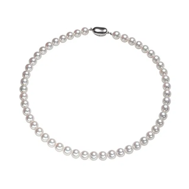 周百福 优雅法式复古小众设计轻奢高级感锁骨链 淡水珍珠 项链 男女同款情侣款