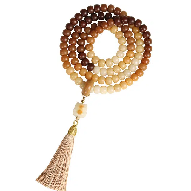 九隆古 招财猫多圈叠戴文玩佛珠 平安扣跑环念珠 转运珠 新中式国潮复古小众 高级感串珠 招财纳福 菩提根 手串  男女同款情侣款