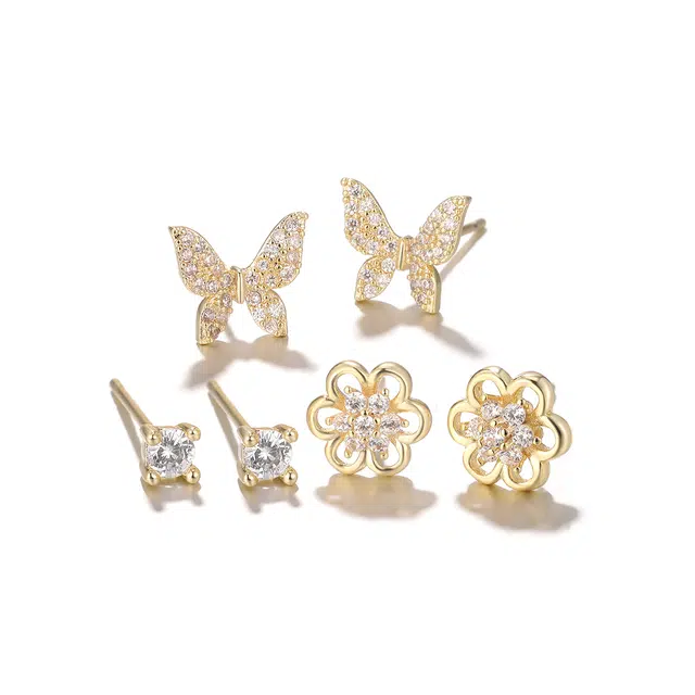 珂里 精致轻奢高级感蝴蝶飞飞百搭甜美气质 铜 耳钉 女款