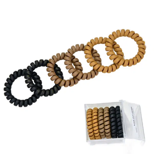 左欧 电话线高弹力橡皮筋磨砂不勒发扎马尾 头绳 女款