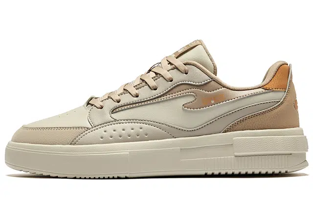 鸿星尔克 惊鸿 潮流百搭 防滑耐磨 低帮 板鞋 男款 米灰色