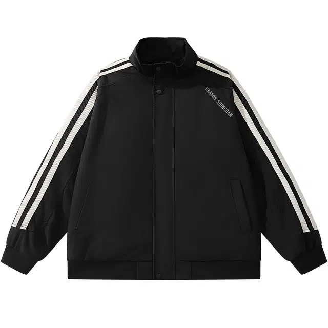 蜡笔小新 插肩字母印花宽松立领夹克外套 男女同款