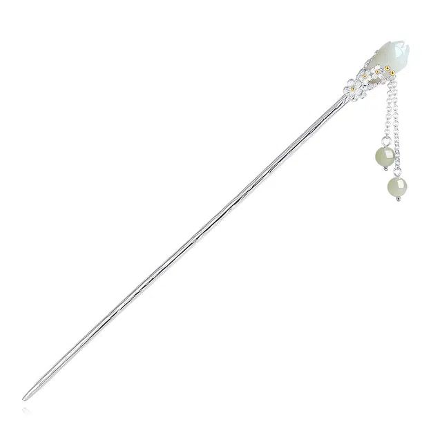 妖娆猫 古风玉兰花流苏 高级感新中式 发簪 女款