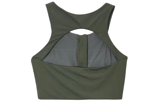 爱依服 镂空拉链短款无袖背心 女款 墨绿