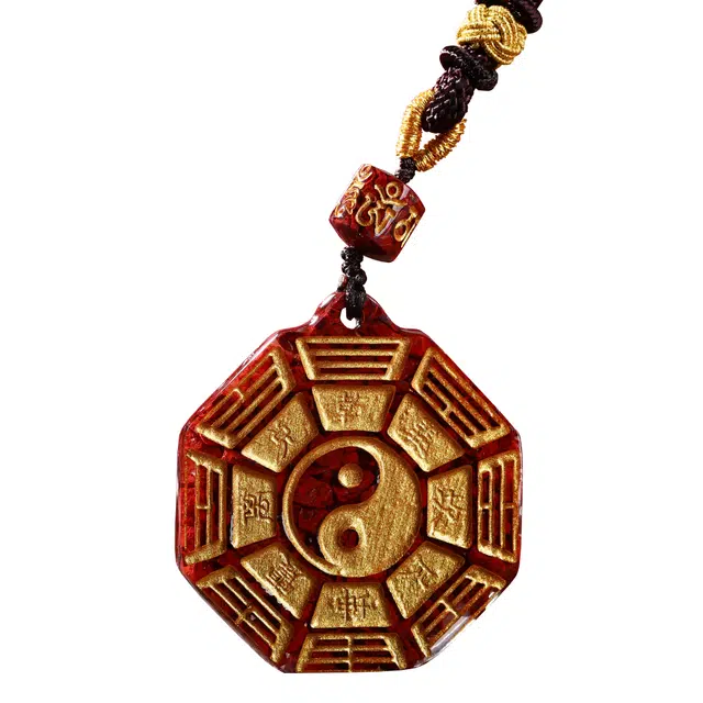 千玺世家 佑解 道家八卦鎏金晶体砂 招财转运 再造辰砂朱砂 吊坠 男女同款情侣款