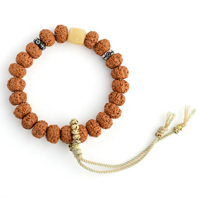 宝罗拉 双龙纹爆肉奶酪方糖文玩佛珠盘玩 金刚菩提 手串 男女同款情侣款