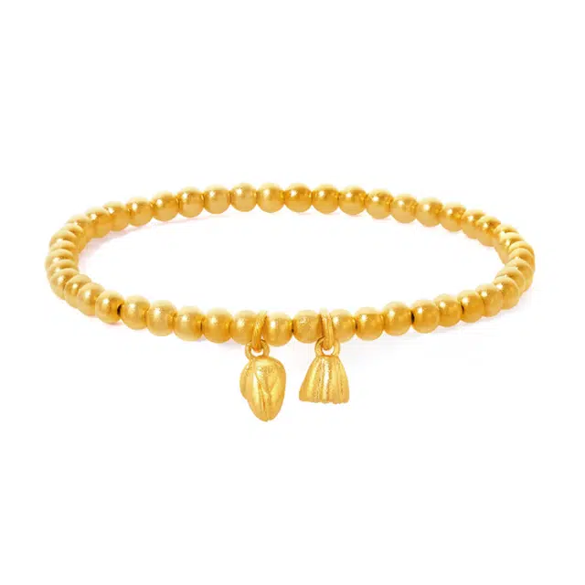 老庆云银楼 古法素圈 轻奢小众设计 两世欢和和美美 合金 手镯 女款