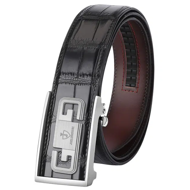 杰伦欧斯 轻奢 自动扣手工擦色 鳄鱼皮 头层牛皮 皮带 男款