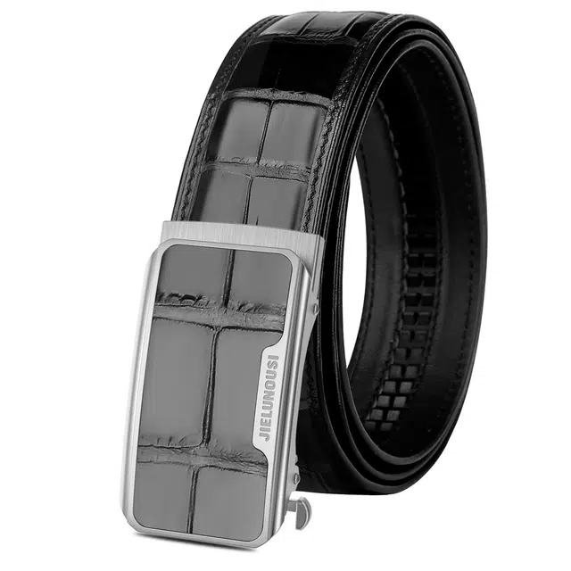 杰伦欧斯 轻奢自动扣真皮钢扣 鳄鱼皮 皮带 男款