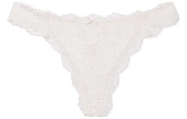 Victoria's Secret DREAM ANGELS Lace-Trim Thong PantyWhiteIvory 1