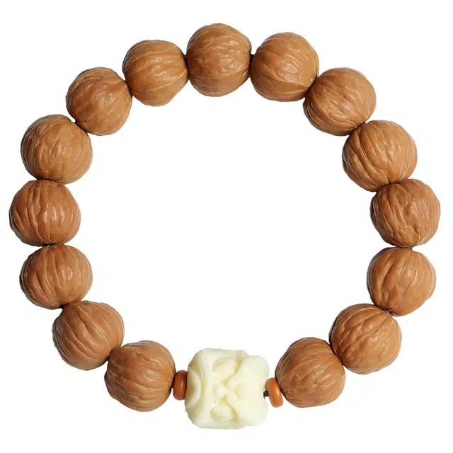 月印百川 原创醒狮元素文玩手饰 新中式国风原生态单圈 猴头核桃 手串 男女同款情侣款 礼盒装