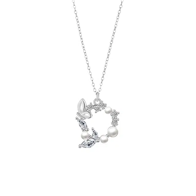 华髻 唯美精致可爱甜美大方锁骨链轻奢小众设计感蝴蝶 环冷淡风简约森系小清心璀璨闪耀仙气氛围感 合金 项链 女款