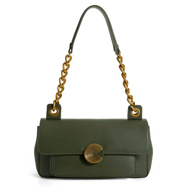 西木汀 守望者 小众设计高级感时尚百搭 牛皮 腋下包链条包手提单肩包 小号 女款 橄榄绿/深邃黑/奶昔白/深咖色