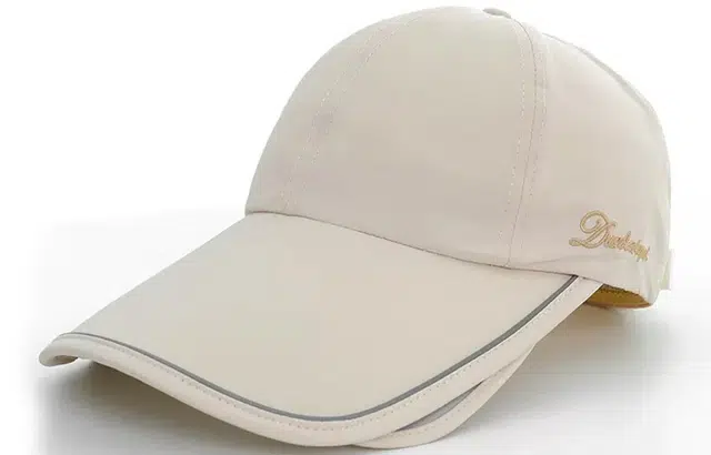 优幽兰 防紫外线休闲简约加大帽檐薄款伸缩户外运动透气速干可扎马尾 聚酯纤维 防晒帽 女款