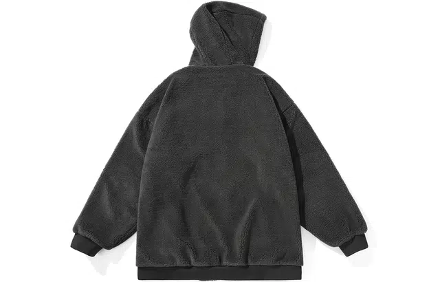 bt Simple Monster Letter Embroidered Fleece Hoodie Jacket