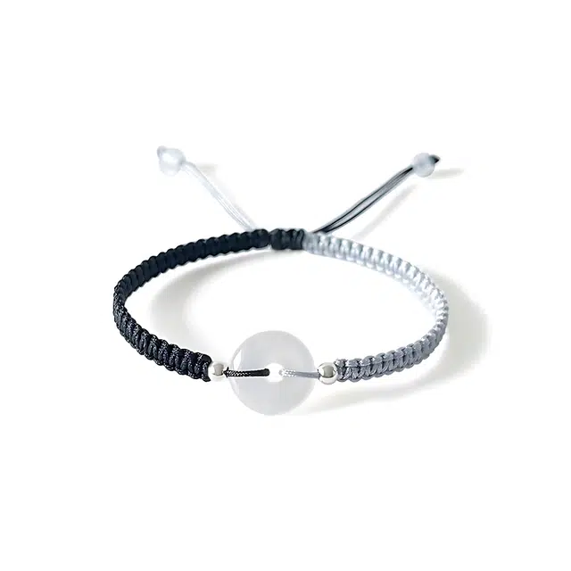 饰伴 平安扣手工简约时尚轻奢 小众设计 新中式国潮风 玛瑙 编织绳 手链 男女同款情侣款