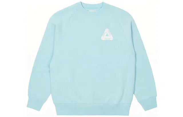 PALACE FW22 Tri-Ferg Slub Crew Light Blue Logo